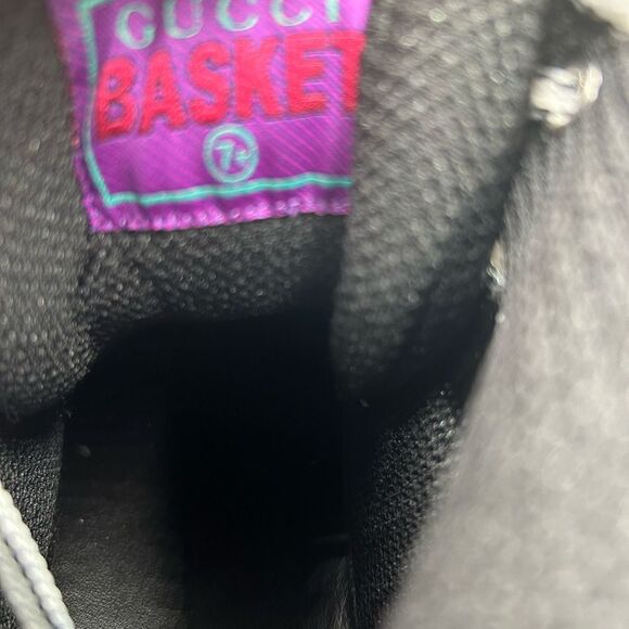 Men’s Gucci basket high top silver sneakers size 7.5 made in Italy - Picture 9 of 12